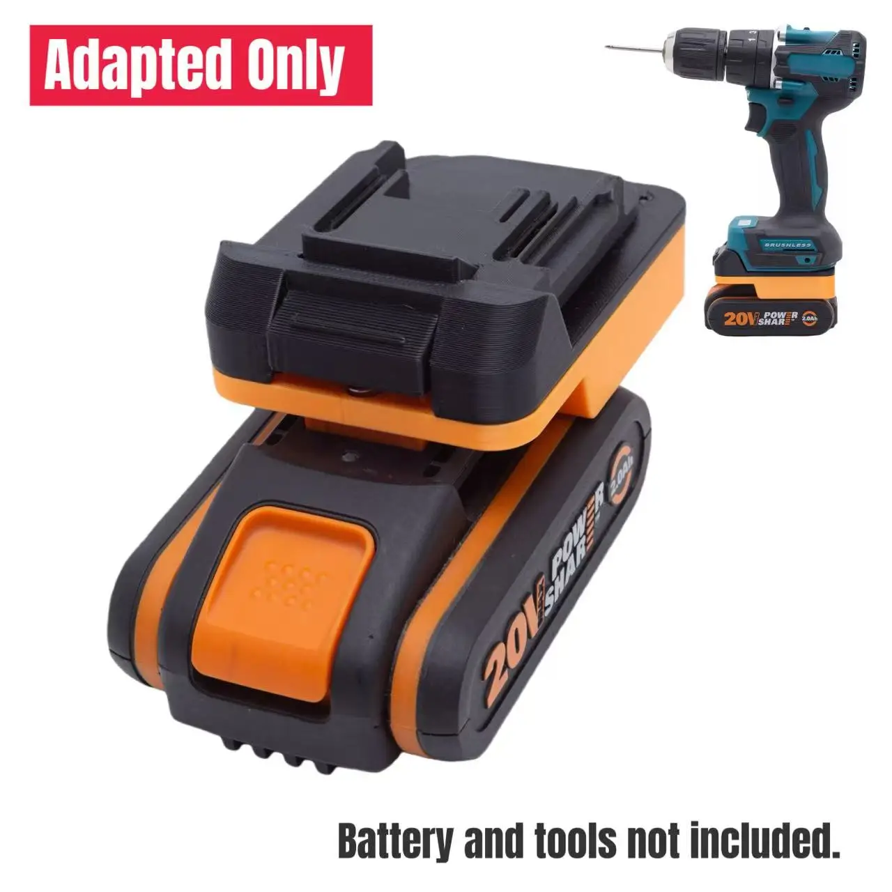 Adapter für Worx zu Makita für Worx 20V 4PIN Li-Ionen-Akku, Konverter für Makita 18V Werkzeug (ohne Akku und Werkzeuge)