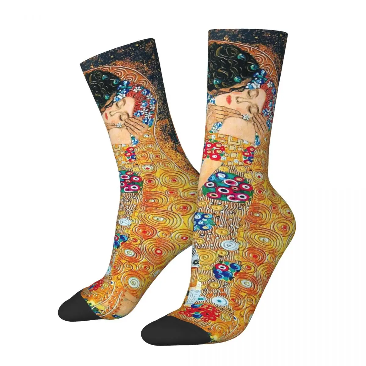Gustav Klimt-De Kus Sokken Harajuku Hoge Kwaliteit Kousen Het Hele Seizoen Lang Sokken Accessoires Voor Man 'S Vrouw Verjaardagscadeau