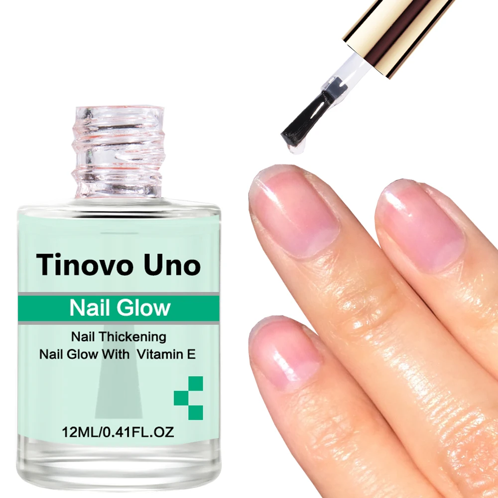 Nail Glow Strengthener Nail Polish Finish Top Coat Vitamin E Growth Hardener Oil 12ML