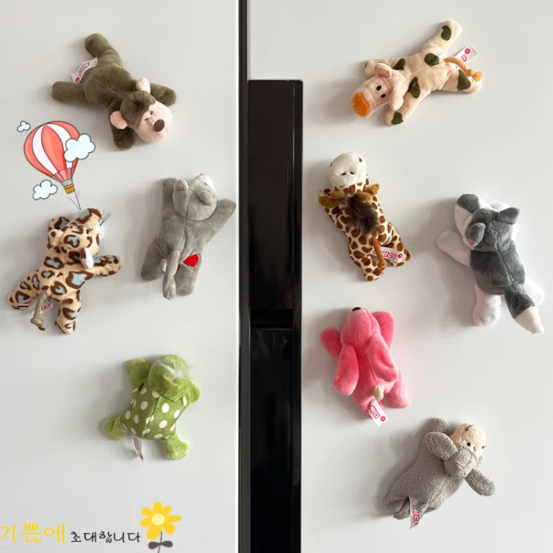 Cute Panda Plush Fridge Magnet Cartoon Animal Doll Home Decor