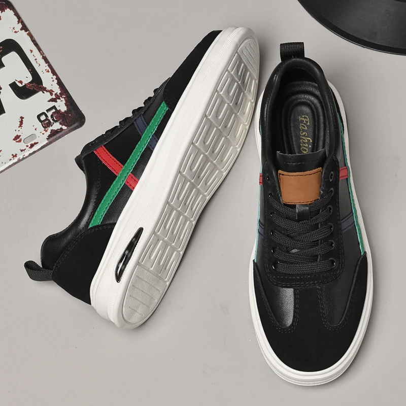 Casual Leather Mens Tenis Masculino Hot Sale Sneakers Leisure Walk Casual Shoes for Man Versatile Mixed Colors Skateboard Shoes