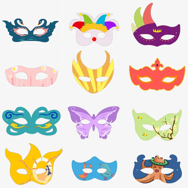 Masque Blanc Vierge à Peindre – 17x20 Cm, Plastique, Pour Cosplay, Fête, Carnaval, DIY - 7