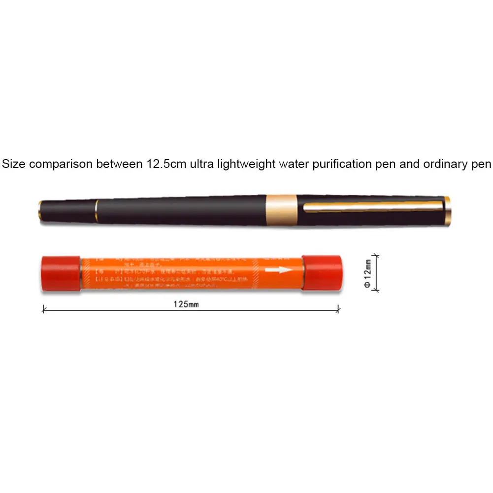 Water Purification Straw Pen Shaped Outdoor Water Purifier Compact Portable Straw Filter Lightweight for Outdoor Travel