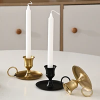 Metal Candle Holder Desktop Candlestick Adornment Candle Holder With Handle Centerpiece Dining Table Wedding Festive Decoration 2