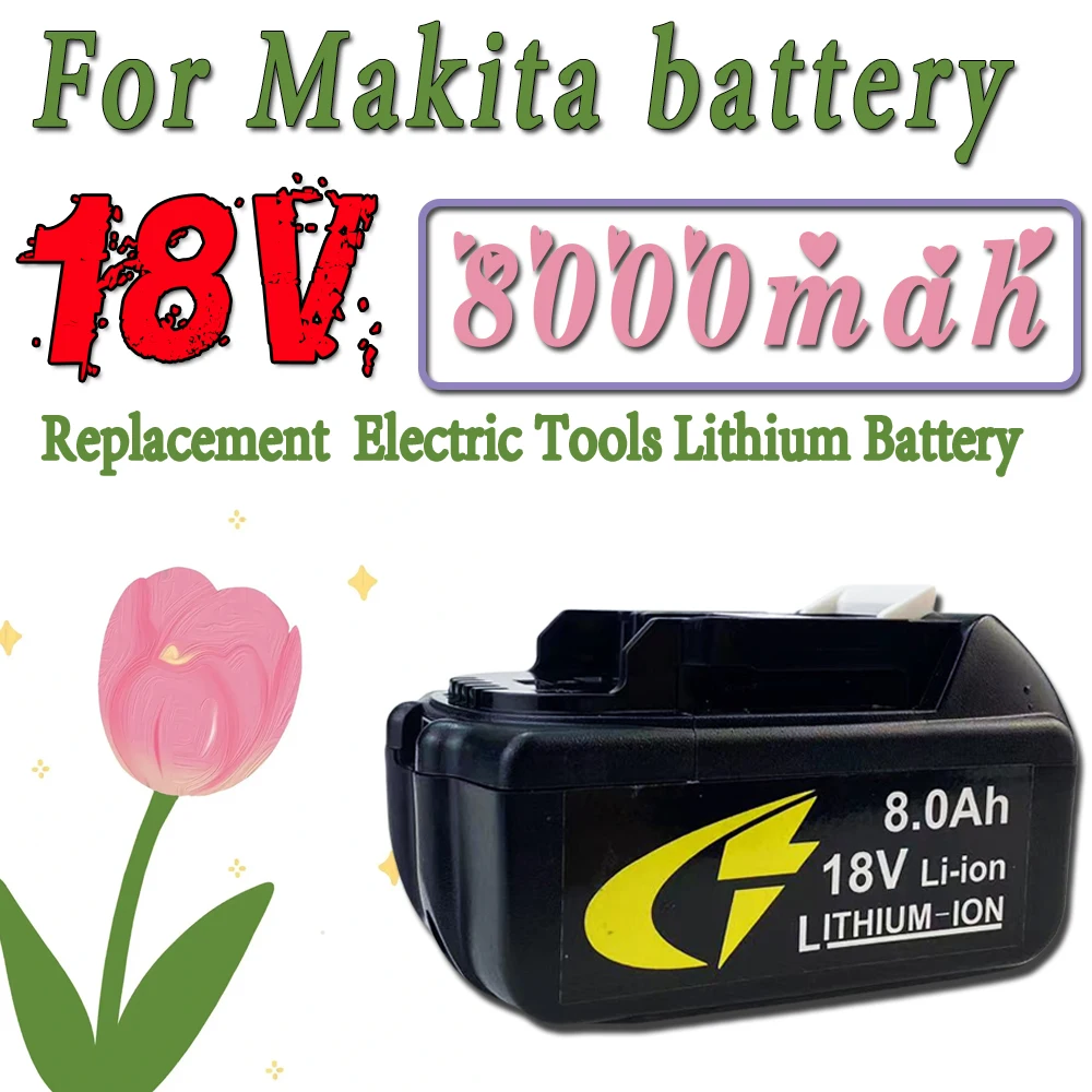 

For Makita 18V 8000mAh Batter Rechargeable Power Tools Battery with LED Li-ion Replacement LXT BL1860B BL1860 BL1850 3A Charger