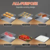 Stainless Steel Baking Pan Tray With Wire Rack Cake Baking BBQ Pan Tray Plate Oven Brownie Rack Cooking Roasting Grilling Tool 6