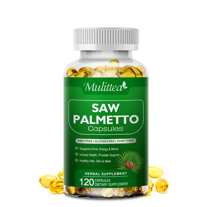 

Mulittea Saw Palmetto 500mg Prostate Health Supplements for Reduce Frequent Urination Hair Loss Prevention Fro Men and Women