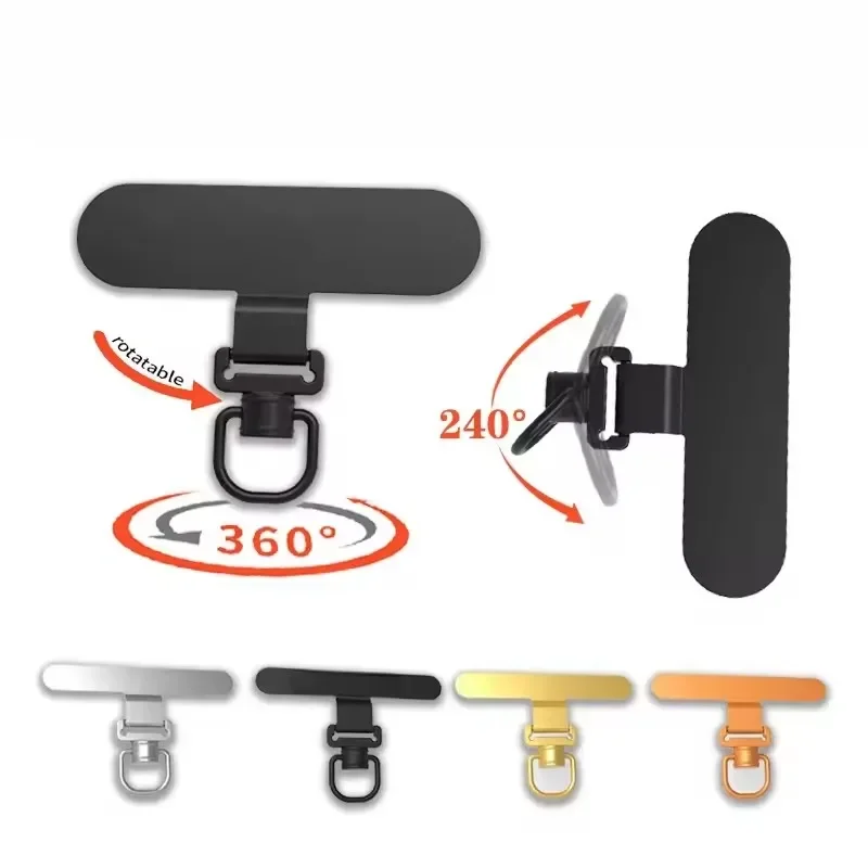 Universal 360° Rotating Phone Strap Holder - Stainless Steel Clip with Anti-Lost Gasket