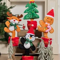 Dancing Elk Christmas Tree Talking Gingerbread Man Penguin Toys Singing Stuffed Animals Fun Christmas Party Decorations 1