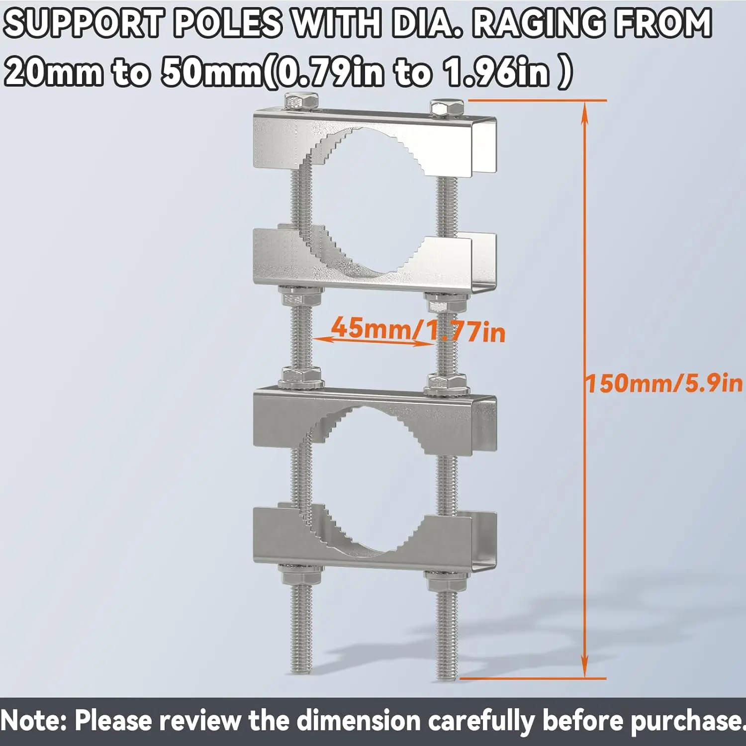 Double Antenna Mast Clamp Kit for TV CB Ham Flag Post, external antenna,shortwave antenna,antenna adapter