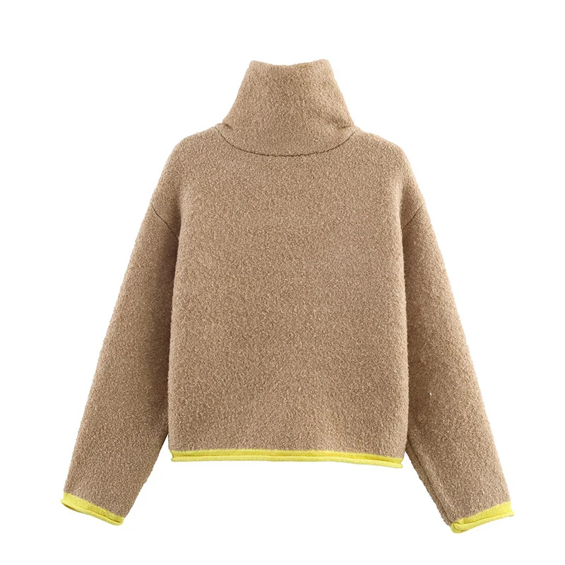 2025 Autumn Casual Jacket Coat Fashion Contrast Color Design Long Sleeve Zipper Jackets For Women Streetwear Casual Outerwear ﻿