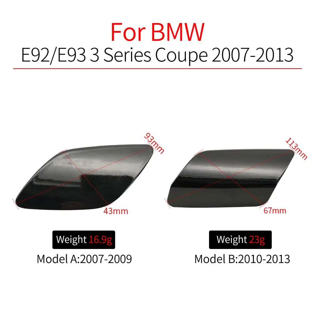 BMW E92 E93 3 시리즈 쿠페 2007-2013 헤드라이트 워셔 커버 캡 프론트 범퍼 스프레이 노즐 교체 액세서리 318 320 328