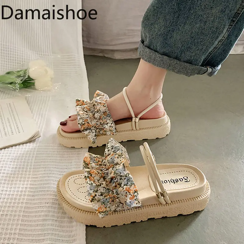 haar nicotine munt Sandalen voor dames schoonheidsvetten voeten modieuze sandalen vrouwen  platte nieuwe sprookjesachtige stijl met rok platform tweerichtingskleding  Romeins zand - AliExpress