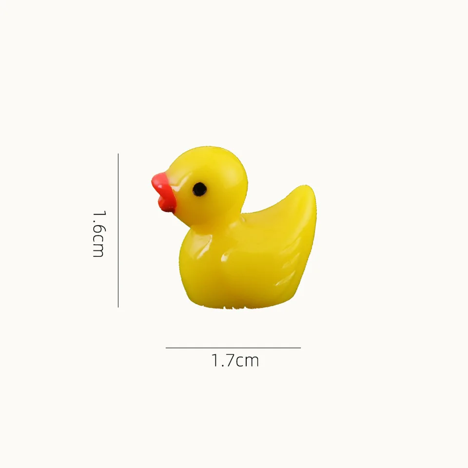 100 Mini Anatrine In Resina Gialla, 1,7 Cm, Per Decorazioni Giardino, Terrario, Fai Da Te