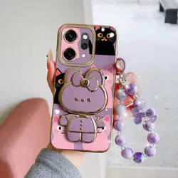 Heart - Shaped Pink Phone Case Set with Lanyard and Stand - 3 Piece Set for OPPO Reno15 FS 5G (PURPLE)