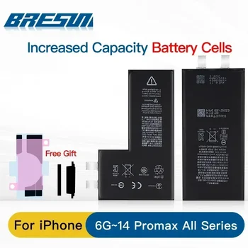 Batteria ricaricabile senza flessibile per iPhone 11 12 13 14 15 Pro Max Mini per X XS XR XSM Aumenta la capacità delle celle della batteria