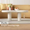 39.37" Cloud Coffee Table, Modern Coffee Table with 4 Sturdy Support Legs, Small  Coffee Table, 2.67" Thick Tabletop,Easy Match 6