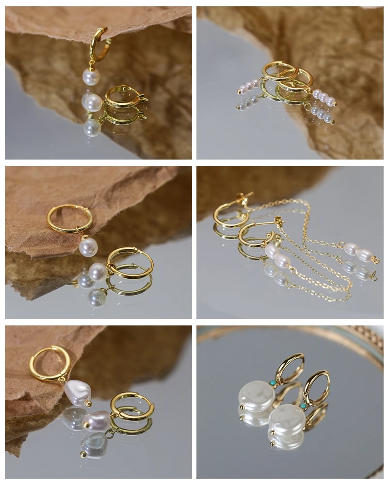 ROXI  진주 귀걸이 여성을위한 웨딩 파인 쥬얼리 피어싱 귀걸이 고리 보헤미아 Pendientes Plata Earings