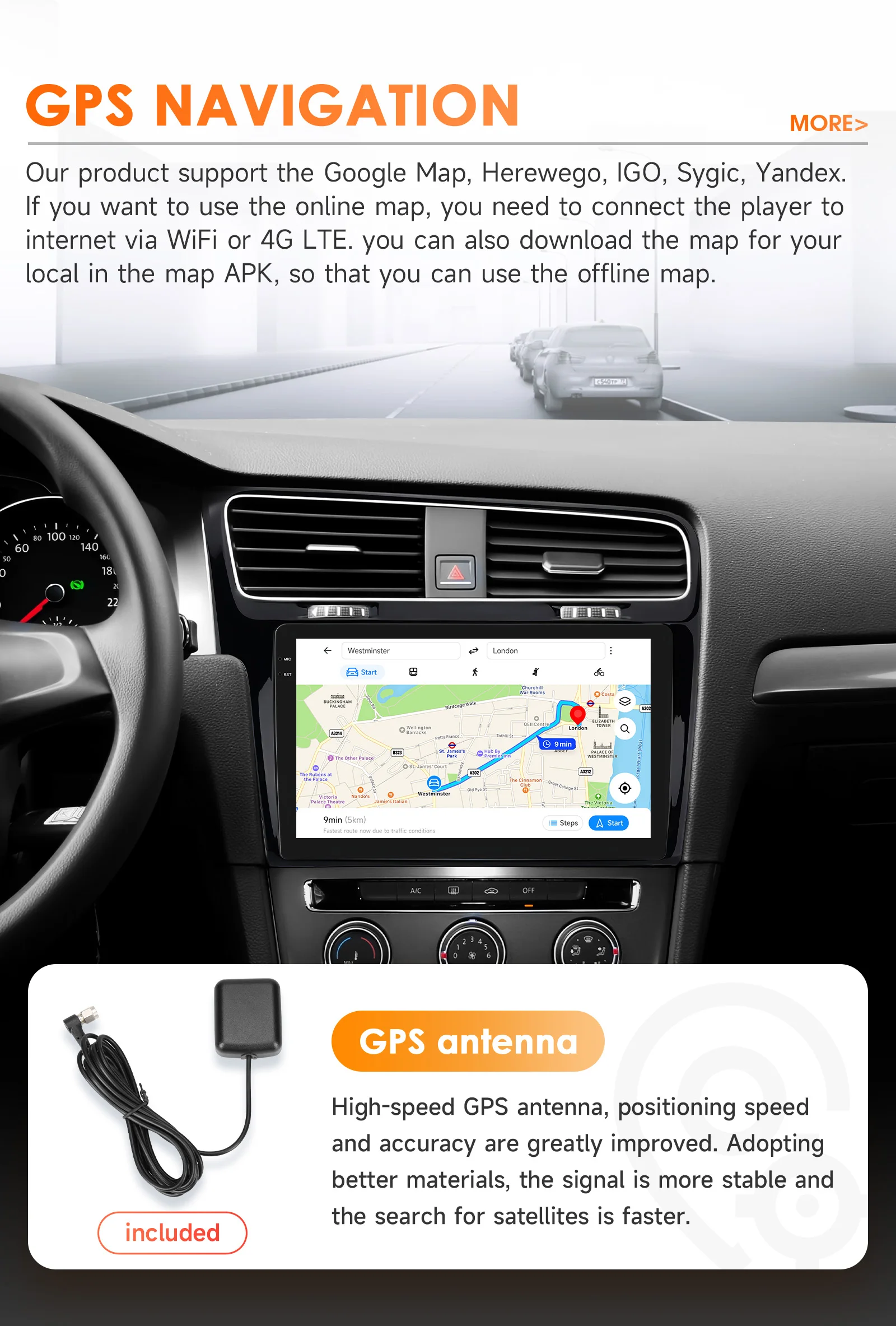 Android Auto Multimedia für VW Golf 7 2013-2017 Auto Radio Stereo 4G drahtlose Carplay WIFI GPS 8 core QS Intelligente Bildschirm Player – Detail 32