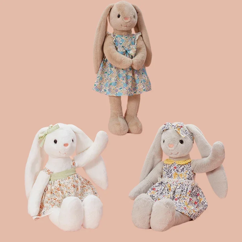 45cm-Stuffed-Long-Ears-Rabbit-Toy-Cute-Soft-Bow-Bunny-Wear-Dress-Plush ...
