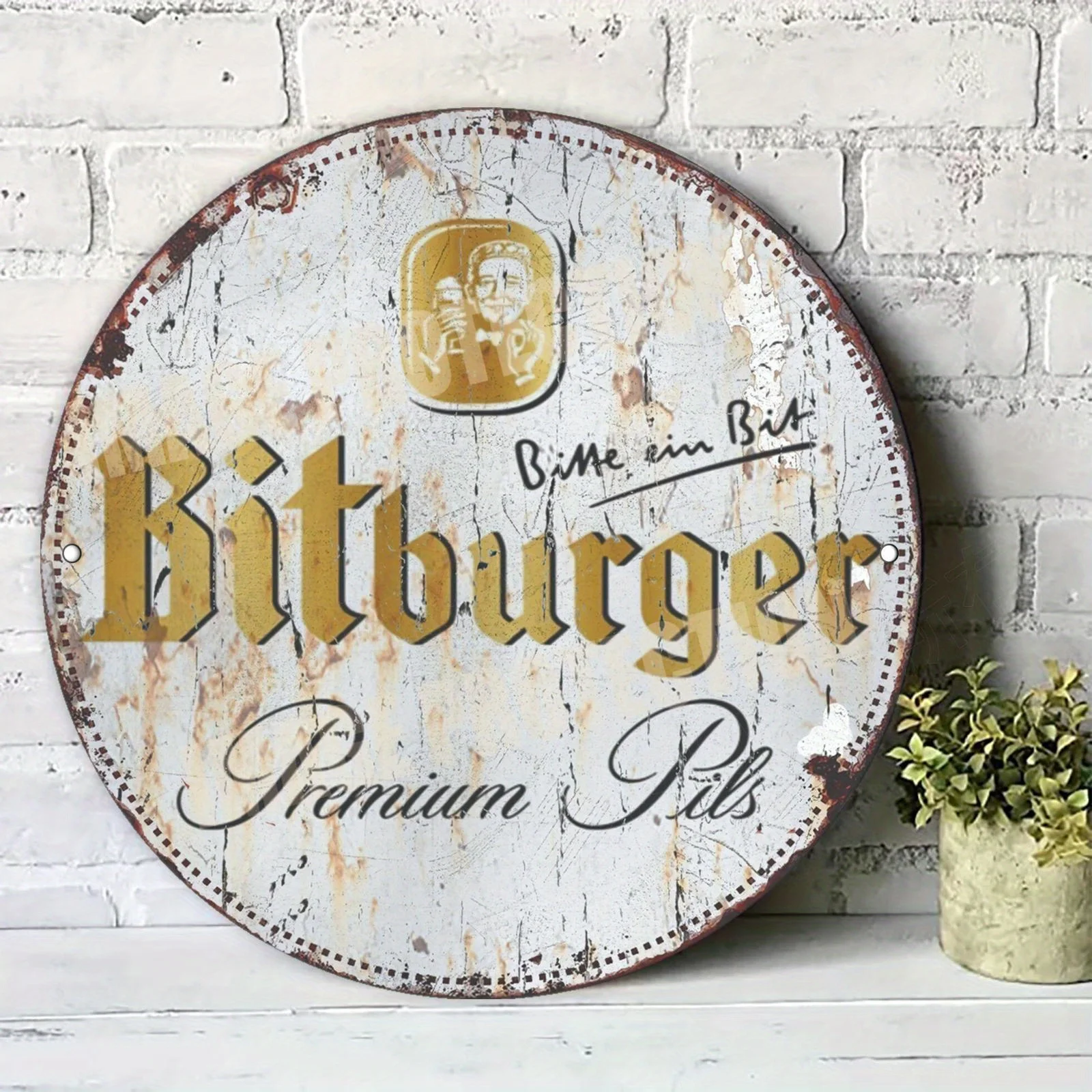 2D Flat, Bitburger Premium Pils Vintage Aluminum Metal Sign - Retro ...