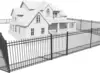 Fencer Wire 76Ft Heavy Duty Pinnacle Fence Barrier Kit, Anti-Rust Metal Steel Fence With 4Ft Height X 8Ft Width Panels, Gate, 1