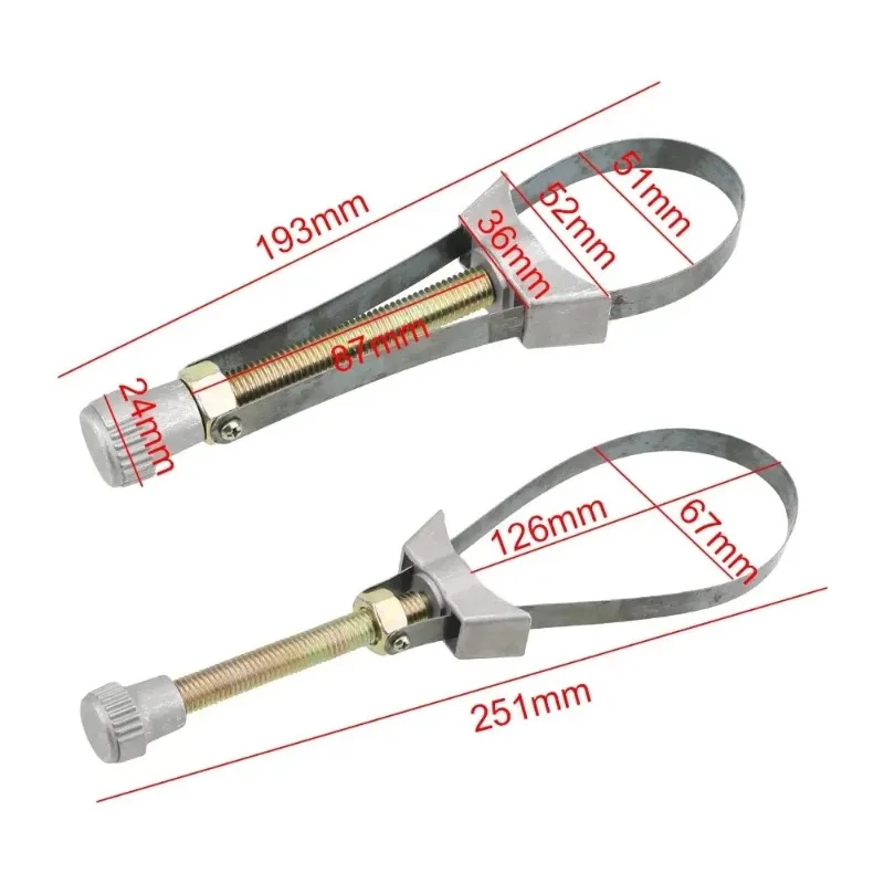 Hand Tools Car Oil Filter Removal Tool Adjustable 60mm To120mm Diameter Steel Strap Wrench 2