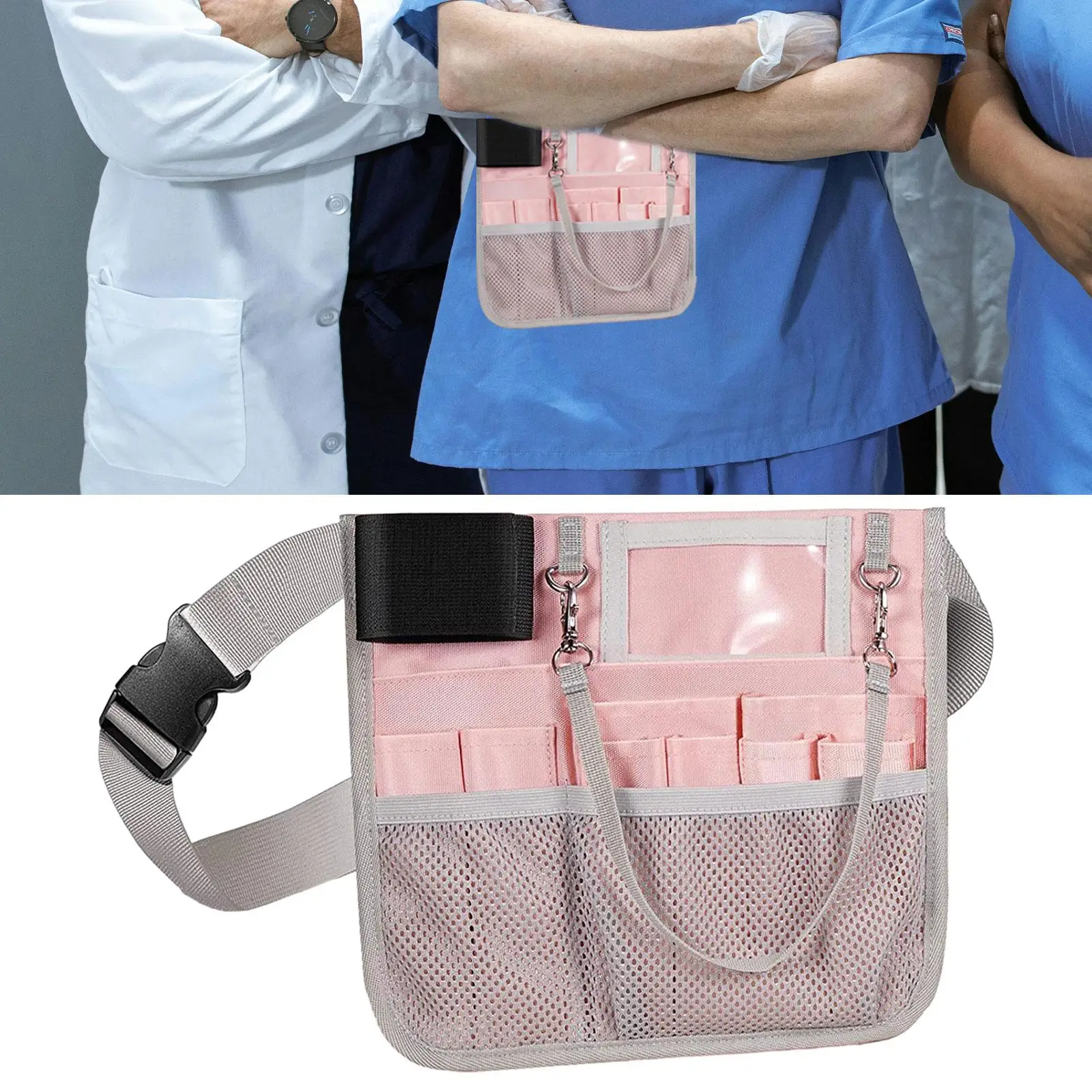 Nurse Fanny Pack waist pack for Women Durable Multi Compartments Oxford Fabric Nurse Waist Pack Nursing Bag Waist Organiser Belt