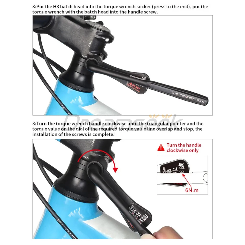 Bike Portable Torque Wrench Allen Key Inner Hexagon Set 3-10Nm / 10-20Nm Bicycle High Precision Socket Spanner Repair Tool Kit