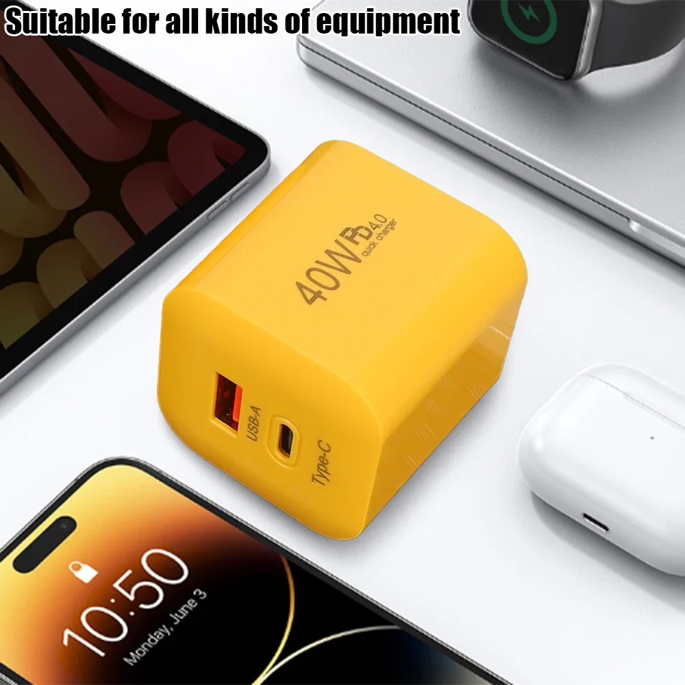 PD USB Mobile Phone Wall Charger 40W Fast Charging Adapter Type-C Quick Charge 3.0 Chargers for iPhone Xiaomi Samsung EU/US Plug