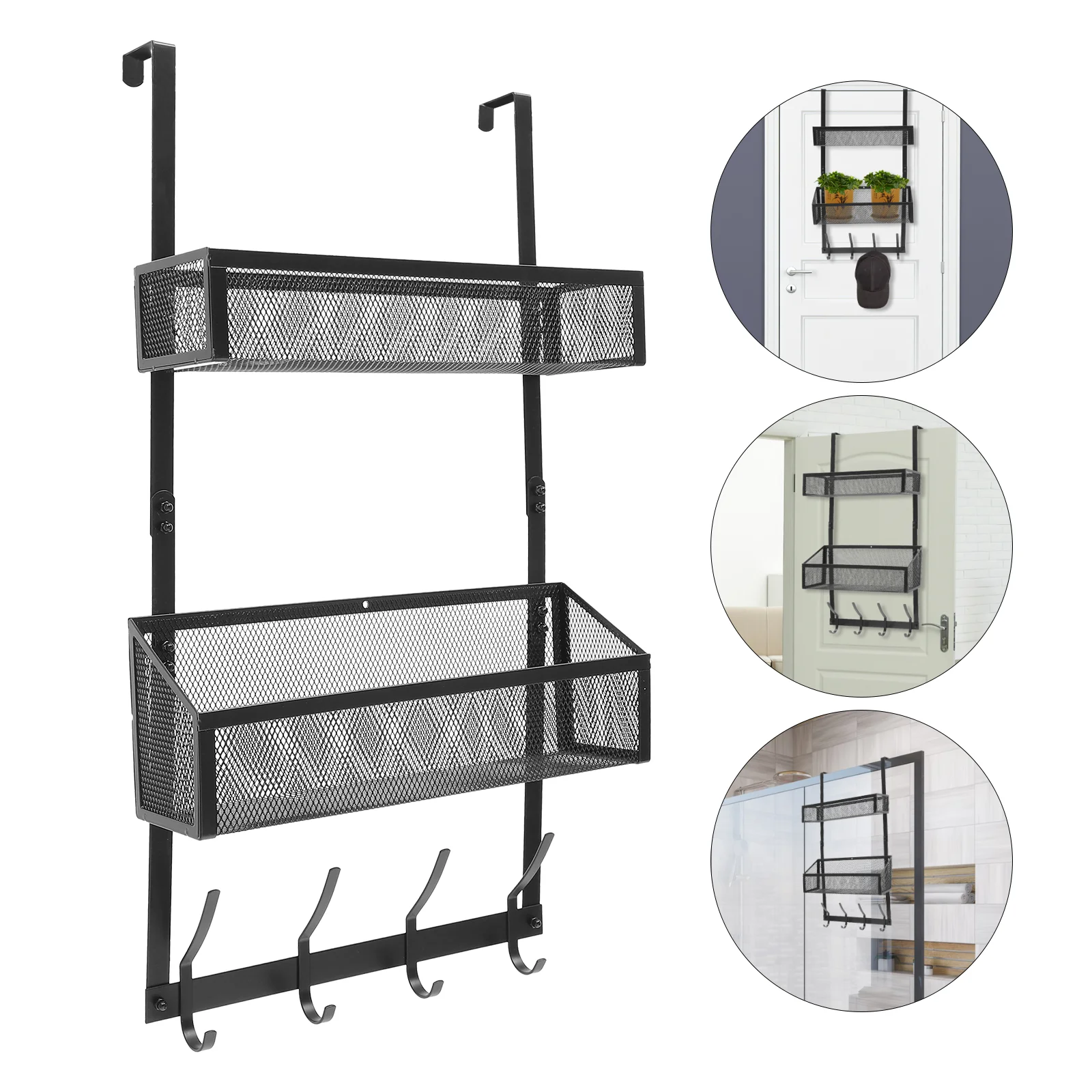 

Door Hanger Cloth Hangers The Mesh Basket Back Storage Shelf Good Looking Iron Organizer