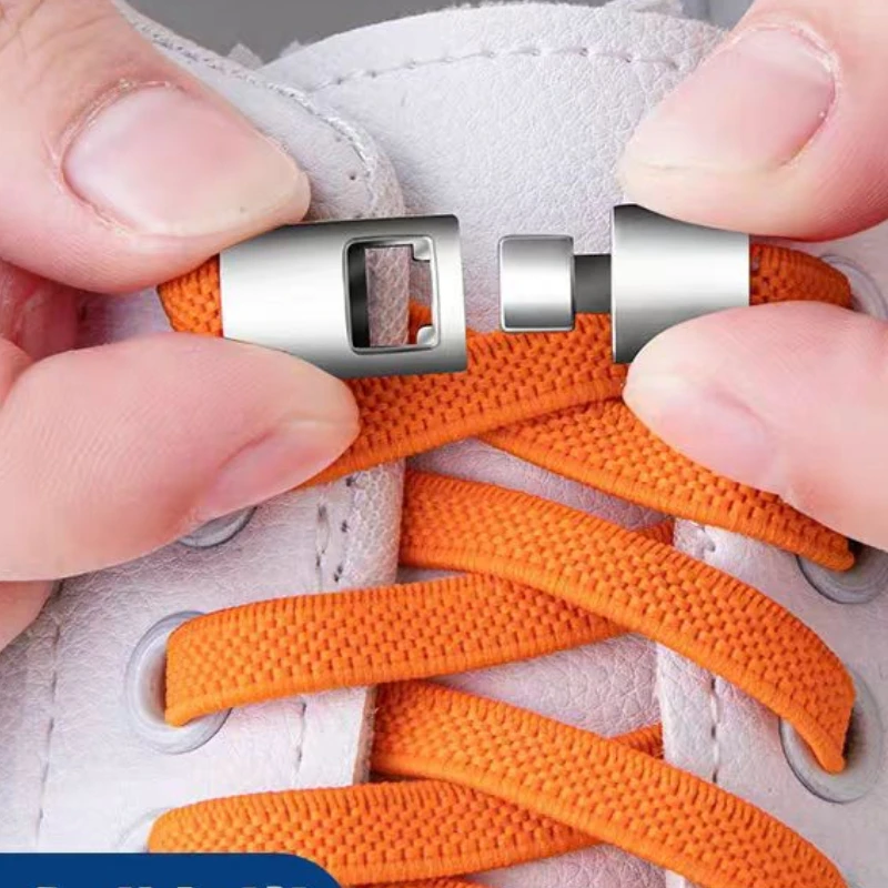 Press Lock Shoelaces Without Ties Elastic Laces Sneaker 8MM Widened Flat No Tie Shoe Laces Kids Adult Shoelace For Shoes shoelaces without ties shoe laces elastic shoelaces elastic shoe laces