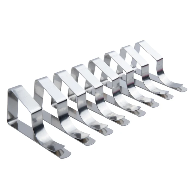 8PCS Stainless Steel Tablecloth Clips Table Cloth Holders Clamp Outdoor Party Kitchen Dining Bar Linens Textiles Tablecloths 2