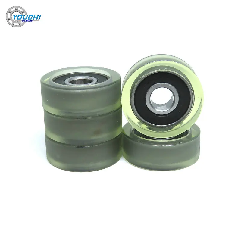 5pcs 8x28x10 PU Coated Roller With 608RS Bearing PU60828-10