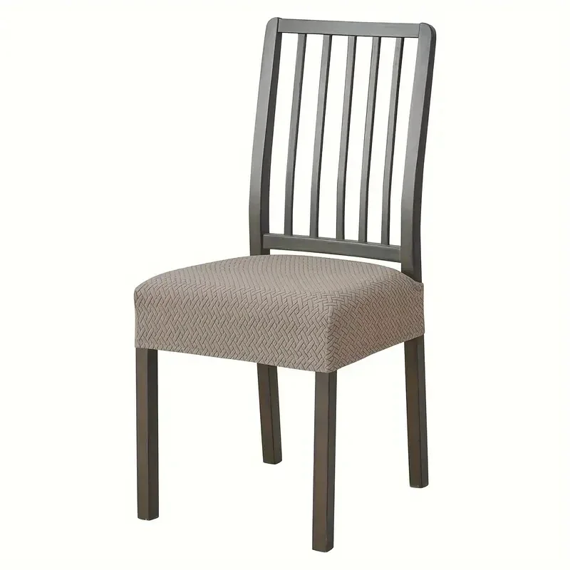 Stretch Jacquard Dining Chair Seat Cover - Solid Color, Removable & Anti-Dust