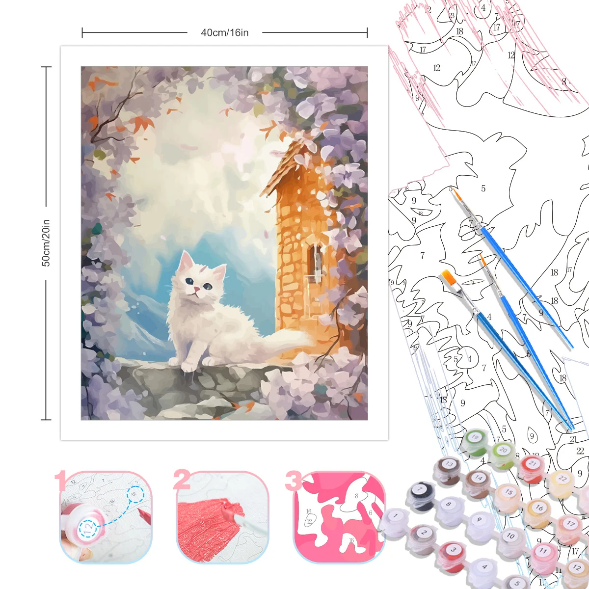 Malen Nach Zahlen Set Für Erwachsene - 6 Landschaftsbilder 20x30cm Mit Farben & Pinseln