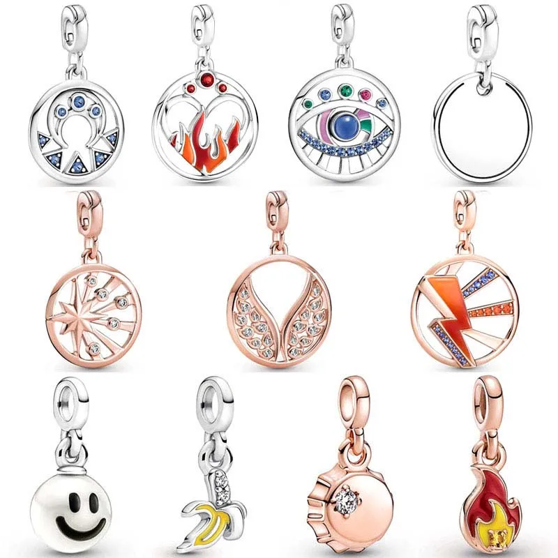 

Мой классный банан счастливый огонь глаз Луна мощность медальон кулон бусины 925 Стерлинговое серебро я Подвески Подходит для модных браслетов ювелирные изделия