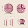 Personalized Name 4PCS Baby Silicone Dinner Sets Toddler Plate Suction Bowl Eating Training Spoon Fork Children's Tableware 4