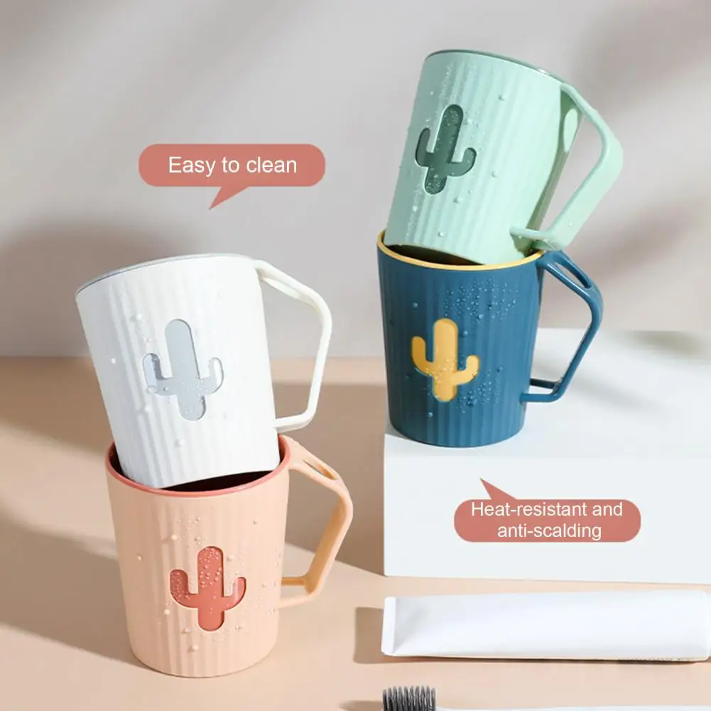 

Pp Mouthwash Cup Nordic Style Cartoon Cactus Mouthwash Cup Toothbrush Holder Set for Home Travel Organization Easy for Couples