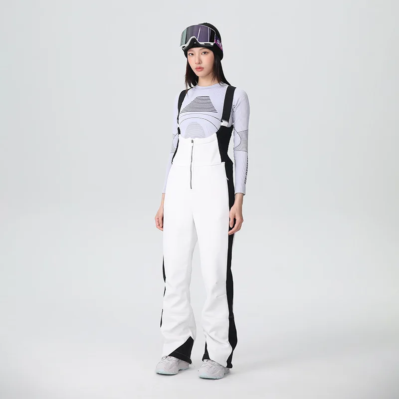24-25 New Ski Strap Pants for Women Windproof and Waterproof, Single/Double Board Slim Fit Ski Pants