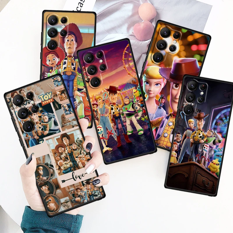 

Disney Toy Story Cartoon For Samsung Galaxy S23 S22 S21 S20 FE S10 S10E S9 Plus Ultra Pro Lite 5G Black Phone Case