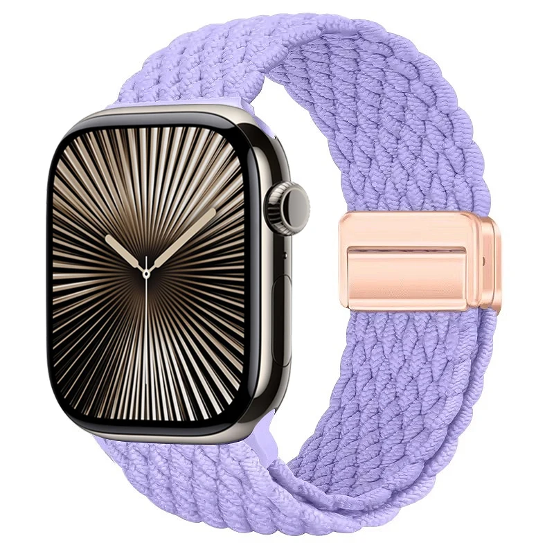 Nylon Braided Magnetic Loop Strap with Metal Accents