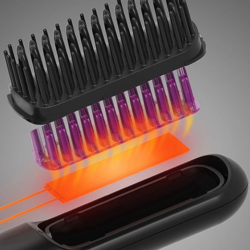 ABXH Rechargeable Hair Straightener Negative Hair Straightener Curly Dual-Purpose Electric Curling Comb