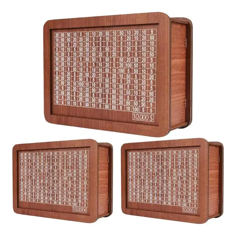 Money Saving Box Cash Saving Money Box 10 000 Challenge Bank With Numbers Ticks Decorative Retro Savings