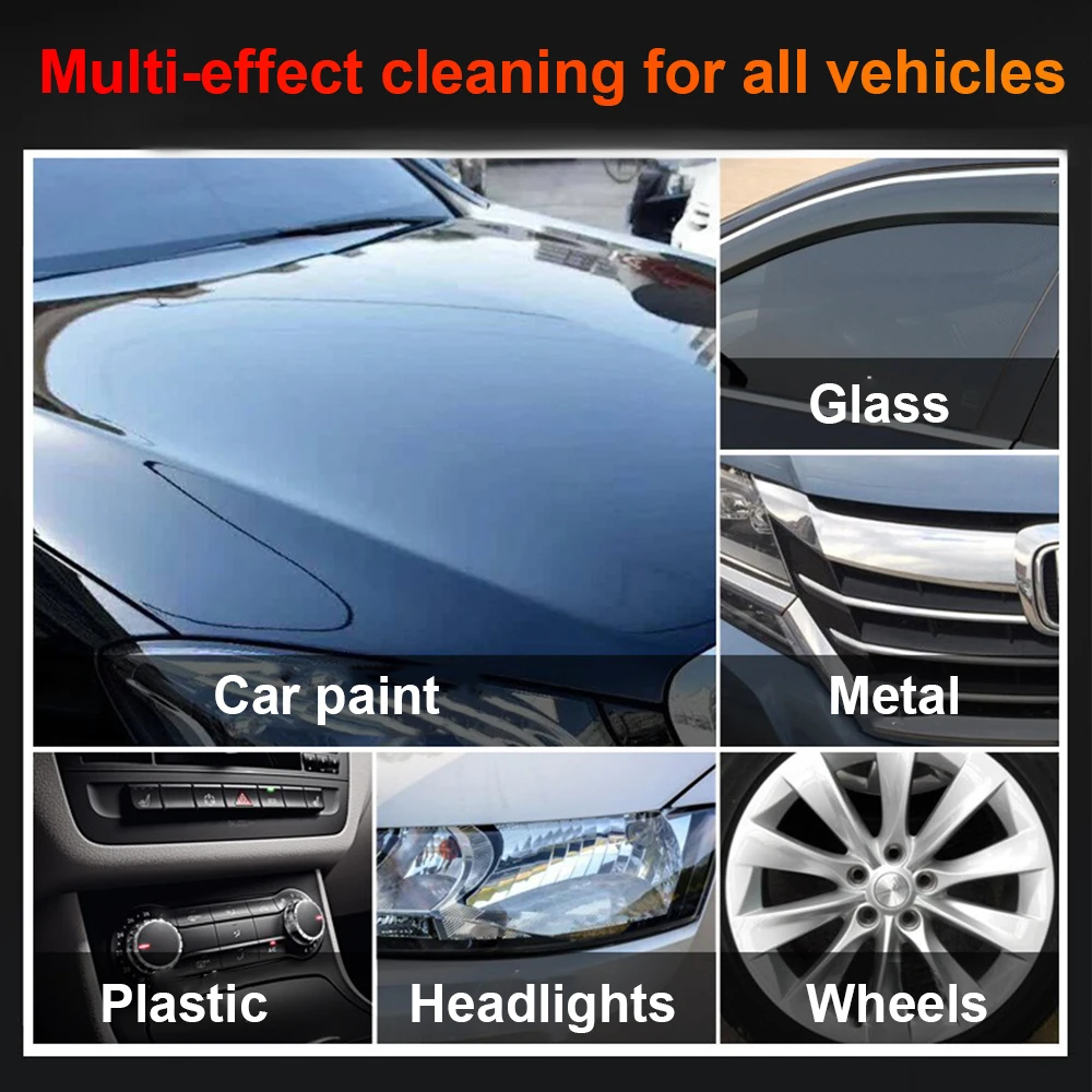500ML Car Wash Shampoo Waterless Cleaner Dirt Removal Nano Coating Polishing Wax Gloss Shining Oil Film Clean Spray for All Cars 6