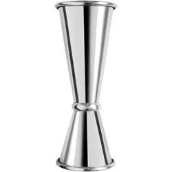 Stainless Steel Dual Shot Measure Cup for Cocktails and Barware (Silver)