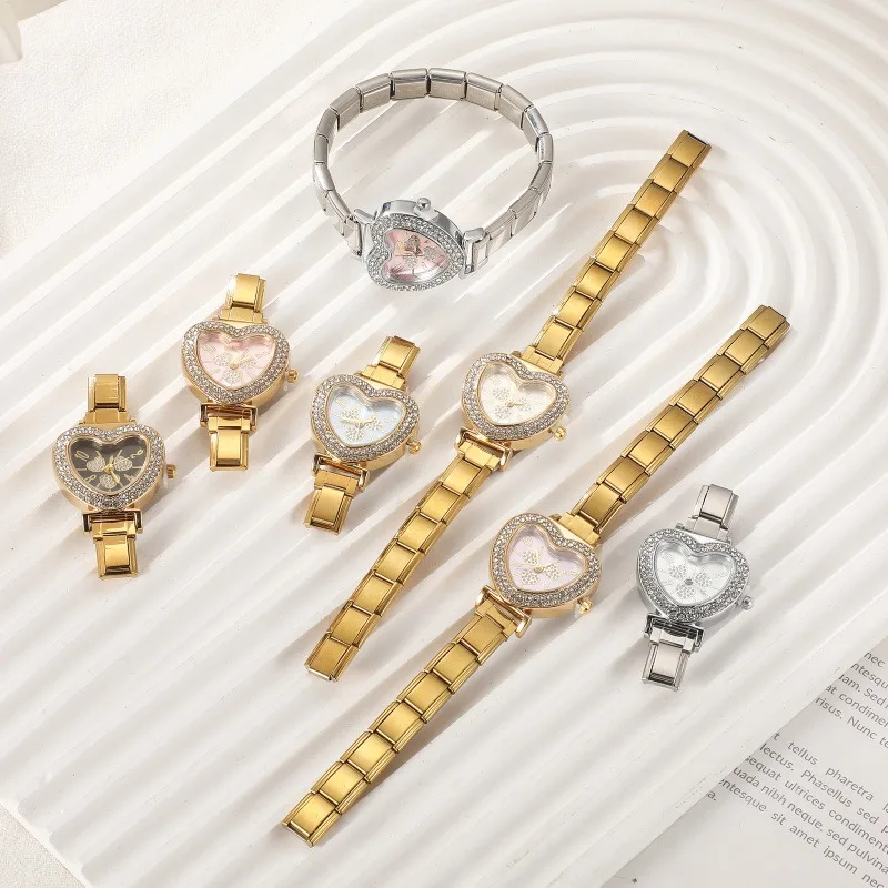 Zircon Watch High Quality Stainless Steel Watch Women Mens 9MM