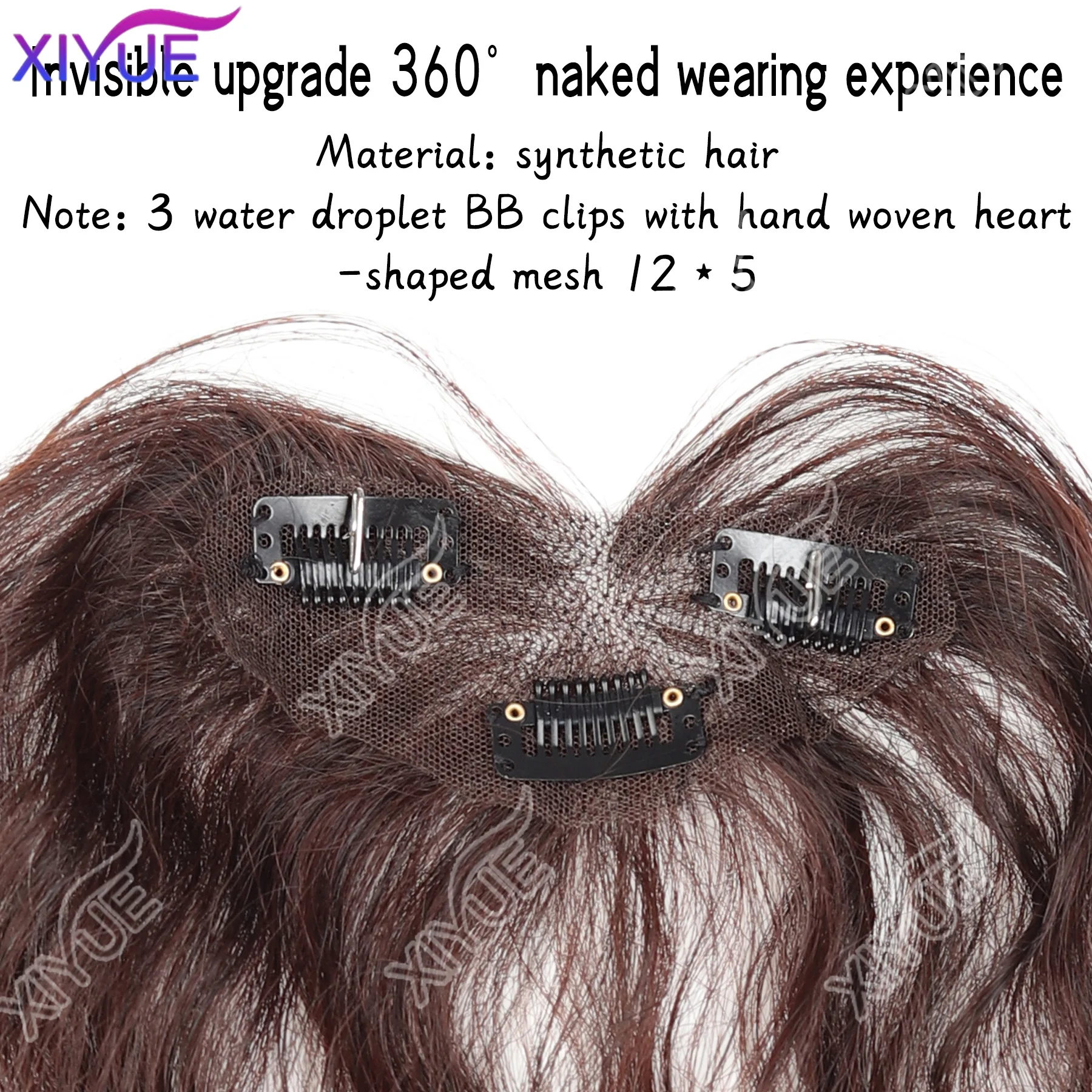 synthesis  Curly Bangs Clips in Breathable Lace Toppers for Women Curl Baby Hair Fringe Thinning Hairpieces Extension