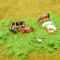 1/87 HO N Scale Model Miniature Green Grass Railway Layout with 8PCS Mini Animals For Building Scene Stree Scene Landscape 1