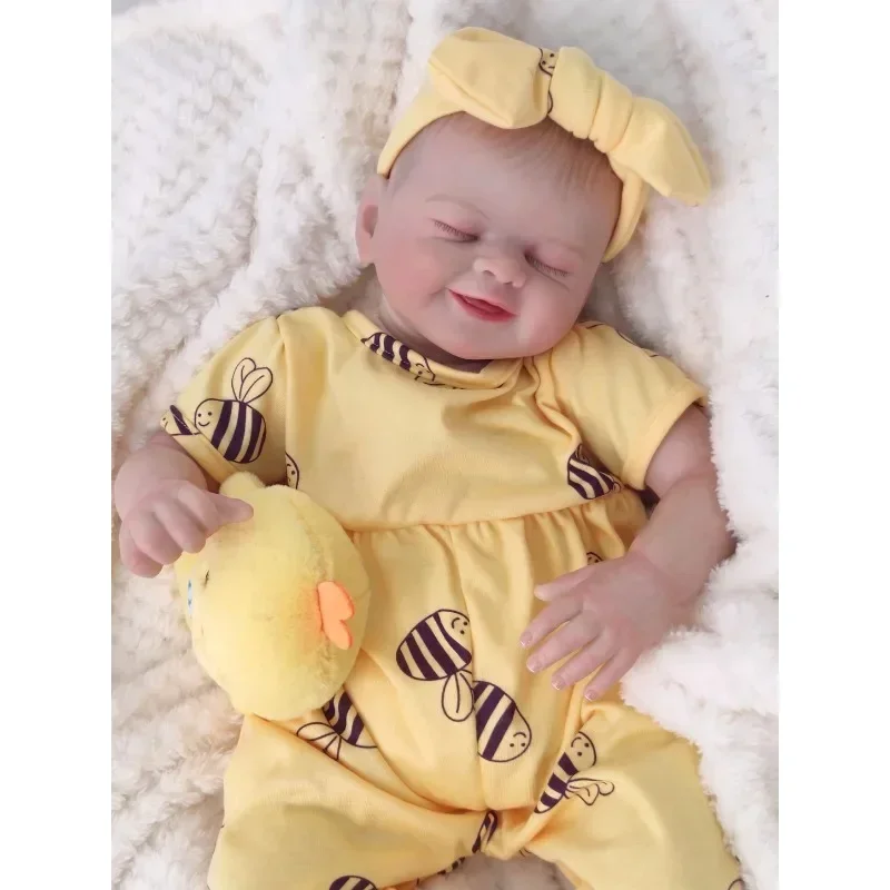 18inch Reborn Baby Dolls Complete Finished Super Lovely Sweet Smile Girl Like Real Baby Dolls Birthday Christmas Gift for Kids